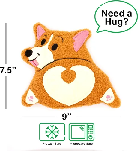 Vista 2 de GAMAGO Corgi Butt - Almohadilla térmica y almohada abrazable – Almohadilla térmica para microondas para calambres, dolores y alivio de la ansiedad