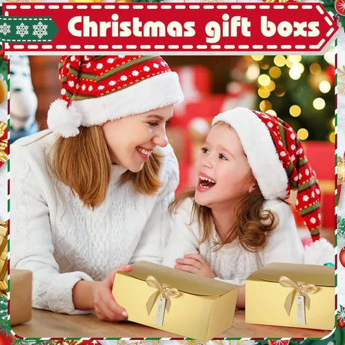 Vista 3 de Maxcheck Juego de 36 cajas doradas para propuesta de dama de honor, cajas de regalo doradas con tapas de 10 x 8 x 4 pulgadas con cinta