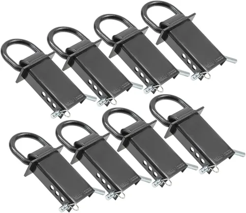 Vista 14 de Mytee Products Anillo en D de funda de estaca ajustable de remolque, alta resistencia, recubierto en polvo negro, pasador de enganche de 1/2
