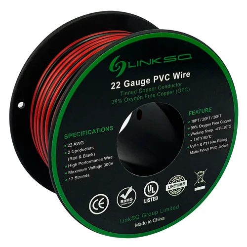 Vista 46 de UL2468 Cable eléctrico de calibre 16 de 2 conductores de 10 pies, cable de cobre estañado trenzado sin oxígeno de 2 cables, 16 AWG 2 cables, cable