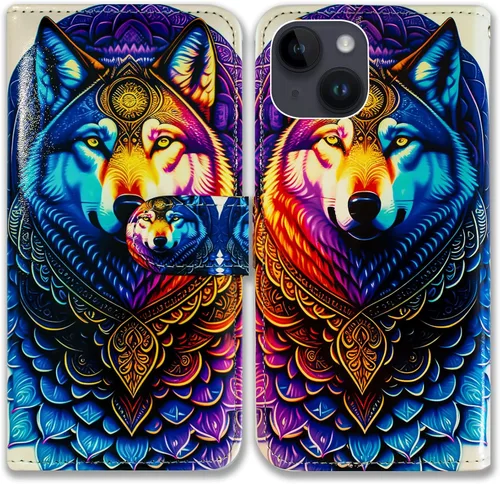 Vista 12 de Bcov Funda para iPhone 15, diseño de pájaro negro y verde con tapa para teléfono, con ranura para tarjetas, soporte para iPhone 15