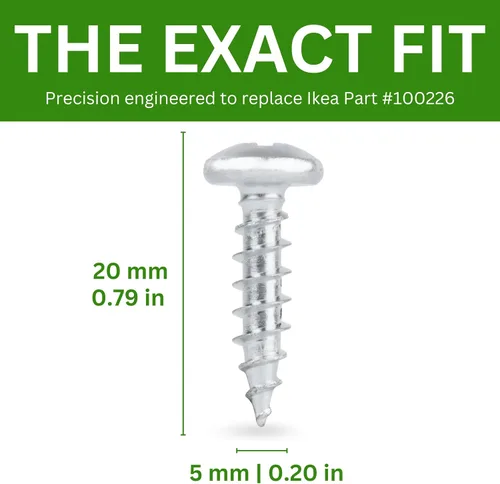Vista 4 de Spare Hardware Parts Repuesto para tornillo de muebles IKEA TRX plano para aglomerado - Parte #100226 Tornillo de aglomerado M5.0-2.2×20 Rosca