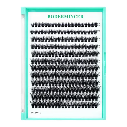 Vista 32 de Bodermincer Extensión de pestañas 240 unidades, rizado D, 10D+20D+30D, 10-16 mm/12-18 mm mezclado, racimo individual de pestañas postizas