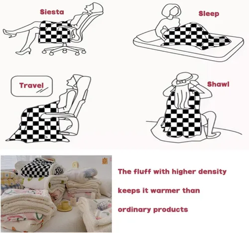 Vista 4 de Illustrator Cobijas Calientes para Invierno - Manta de otoño de microfibra para sofá, cama, sofá, tamaño 47 x 59 pulgadas