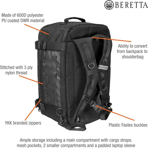 Vista 6 de Beretta 49L Field Patrol - Bolsa DWR de fácil acceso y alto rendimiento, color negro, talla única