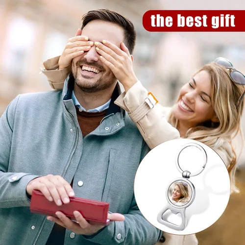 Vista 6 de Patelai 10 piezas de abridor de botellas de sublimación, llaveros de metal para abrebotellas de aluminio, llaveros de transferencia de calor