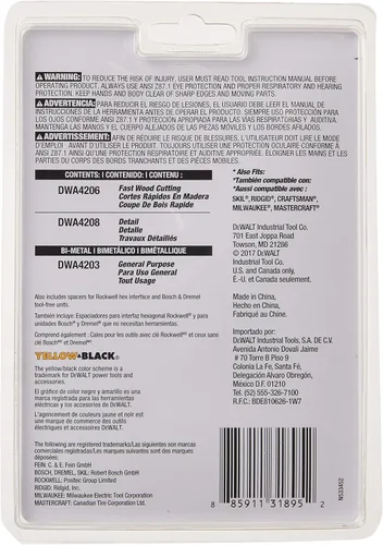 Vista 3 de DEWALT DWA4215 juego de 3 unidades de hojas oscilantes