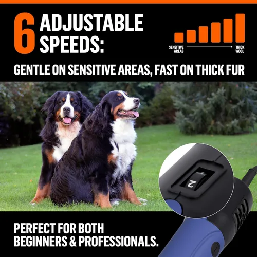 Vista 3 de Cortadora profesional para perros para abrigos gruesos, kit de corte de pelo resistente, juego de afeitadora para perros grandes, recortadora