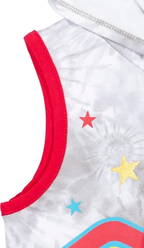 Vista 5 de Warner Bros. DC Comics Liga de la Justicia Wonder Woman - Mameluco sin mangas con capucha para niñas