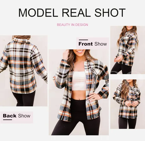 Vista 4 de Dokotoo - Camisa de pana abotonadas para mujer, diseño de manga larga, estilo novio, sobredimensionada