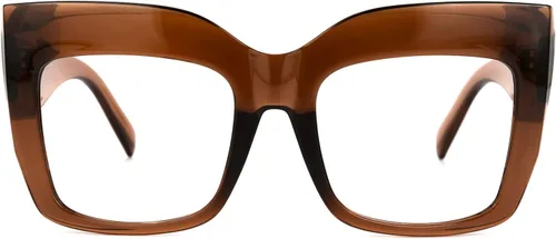 Vista 11 de Zeelool Gafas de ojo de gato gruesas de gran tamaño vintage para mujeres con lente transparente sin receta FP0668