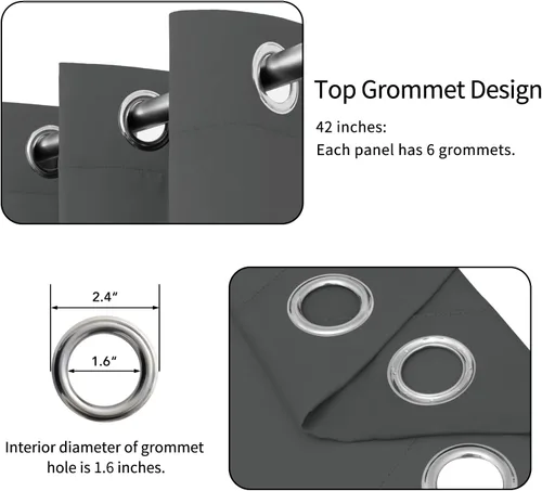 Vista 99 de Easy-Going - Cortinas opacas para dormitorio, aislamiento térmico sólido con ojales, cortinas de ventana para reducción de ruido, cortinas