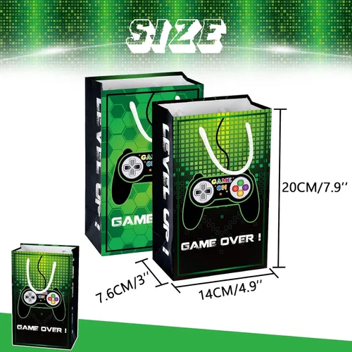 Vista 2 de WERNNSAI 16 bolsas verdes para fiesta de videojuegos