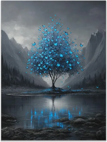 Vista 10 de VOCBAN Tree of Life Canvas Wall Art Tree Decor Painting Artwork for Office Kitchen Bathroom Dining Room Office Home Decor Dormitory(black black 74