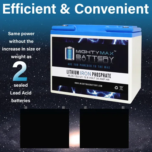 Vista 7 de Mighty Max Battery 12V 35AH U1 Lithium Replacement Battery compatible with Casil CA12330 NB - 4 Pack