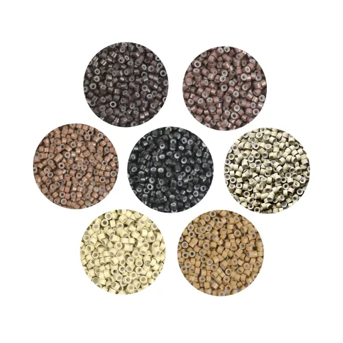 Vista 7 de 200 extensiones de cabello con microenlaces forrados de silicona de 0.197 in, cuentas forradas de silicona para extensiones de cabello humano y Negro