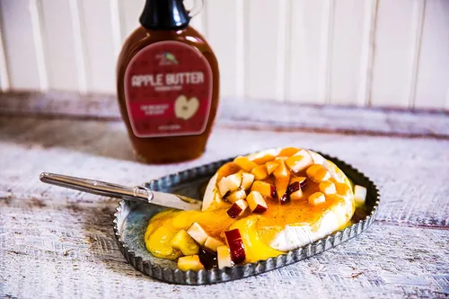 Vista 3 de Green Jay Gourmet Jarabe de mantequilla de manzana, jarabe de desayuno prémium con manzanas dulces, especias y jugo de limón, jarabe de panqueques