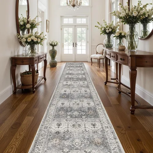 Vista 31 de Alfombra de pasillo lavable de 2 x 3 pies - Alfombra antideslizante resistente a las manchas, alfombras y tapetes de cocina duraderos