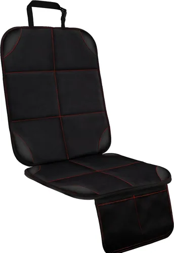 Protector de asiento de automóvil, protector de automóvil grande para asientos infantiles con acolchado más grueso y bolsillos de malla