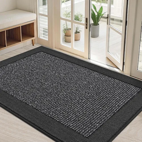 Vista 43 de BEQHAUSE Tapete para puerta interior de 20" x 32", Tapetes atrapa suciedad antideslizantes para entrada lavables, Tapete de bienvenida resistente a