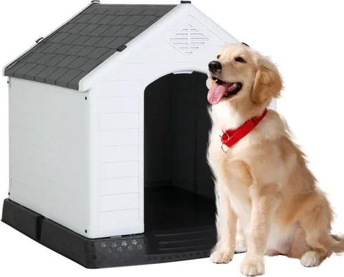 Vista 10 de BestPet Casa para perros para interiores y exteriores, con aislamiento, de plástico duradero, para perros pequeños, medianos y grandes, resistente a