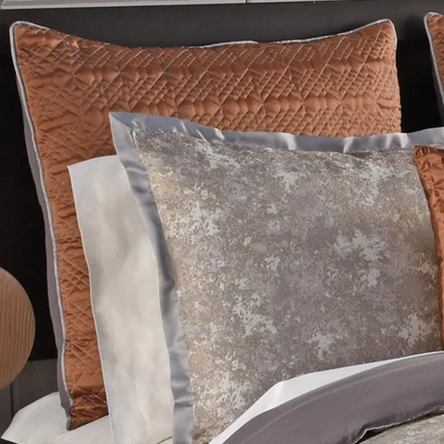 Vista 8 de Riverbrook Home Elegant Collection - Juego de edredón tamaño King, Aileen, gris/especias, juego de 12 piezas