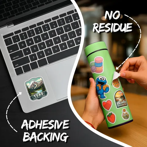 Vista 4 de Yoho ID44990 - Adhesivo de vinilo impermeable para senderismo, de 4 pulgadas, para laptop, botella de agua, vaso de automóvil, calcomanías estéticas