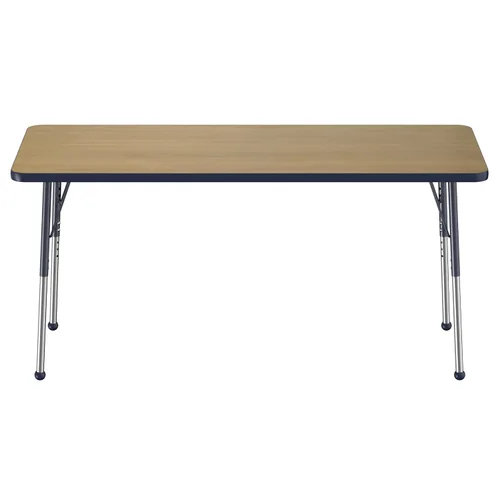 Vista 115 de FDP - Mesa rectangular para actividades escolares y de oficina (24 x 36 pulgadas), patas estándar con deslizadores giratorios, altura ajustable