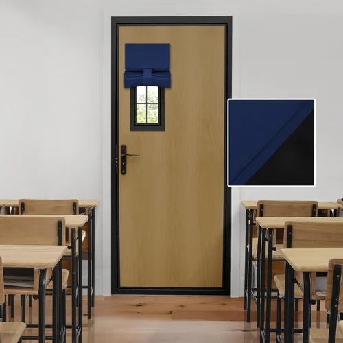 Vista 20 de HOMEIDEAS Cortinas 100% Opacas para Luces Laterales de Puerta Principal, Cubierta de Ventana de Puerta de Aula, Persianas de Privacidad