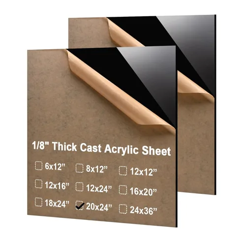 Vista 51 de KINLINK Láminas de plexiglás 6x12 de 1/8 pulgada de espesor - Lámina de acrílico negro fundido de 3mm, lámina de plástico policarbonato