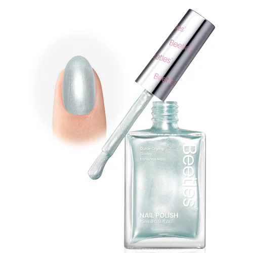 Vista 14 de Beetles - Esmalte de uñas morado – Violeta nublado de 0.51 onzas líquidas, esmalte de uñas morado pastel con purpurina de secado rápido para uñas