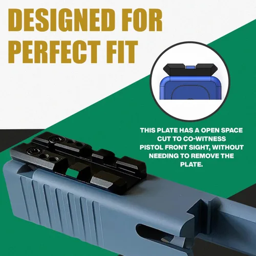 Vista 6 de Placa de montaje en riel Picatinny – Adaptador de culata para Glock 17, 19, 22, Taurus GX4, TX22 GEN2, G3C – Funciona con todos los puntos rojos