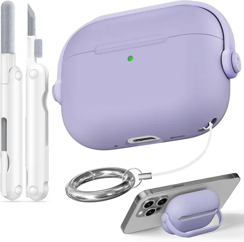 Vista 35 de Funda para Airpods Pro 3, fundas de bloqueo de seguridad para Apple Airpod Pro 3 (2025) con soporte para teléfono y kit de limpieza, protección
