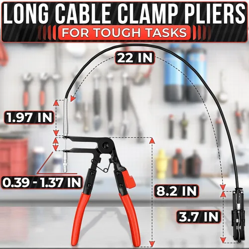 Vista 2 de Juego de 2 alicates de abrazadera de manguera de radiador para automóvil, herramienta de abrazadera de manguera de radiador de alta resistencia