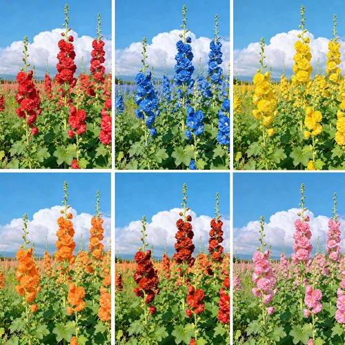 Semillas de Hollyhock para plantar, 1000 piezas de semillas perennes de flores silvestres, plantas de flores silvestres, reliquia sin OMG, plantas