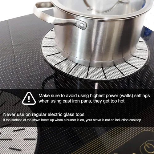 Vista 6 de Lazy K Alfombrilla de inducción para estufa, protector de arañazos de fibra de vidrio de silicona, para estufa magnética, almohadillas
