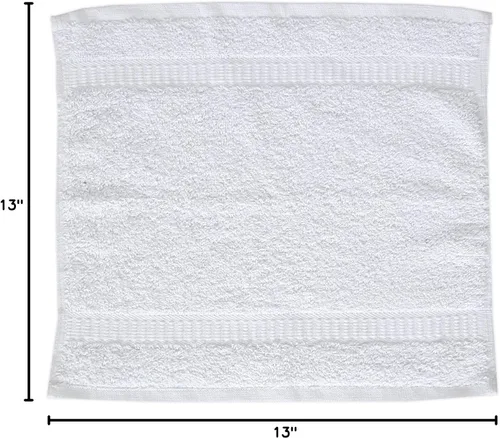 Vista 9 de GOLD TEXTILES Toalla 100% algodón, paquete de 12, 13 x 13 pulgadas, color negro, ultra suave, altamente absorbente, de larga duración y de secado