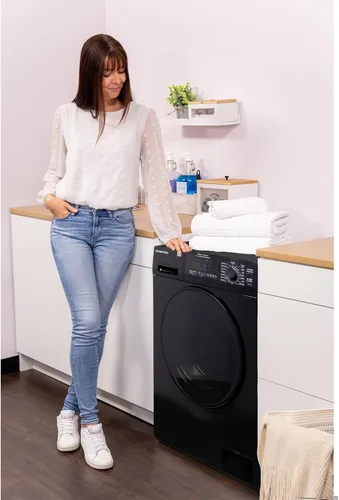 Vista 6 de Sekido Todo-en-Uno Lavadora Secadora SIN VENTILACIÓN/CON VENTILACIÓN ciclo PET 1.62 pies cúbicos/15 libras 110V (Negro)