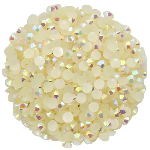 Vista 14 de 4500 diamantes de imitación SS6 de 0.079 in AB con parte trasera plana para uñas, manualidades, gemas redondas de brillo, cristales para bricolaje