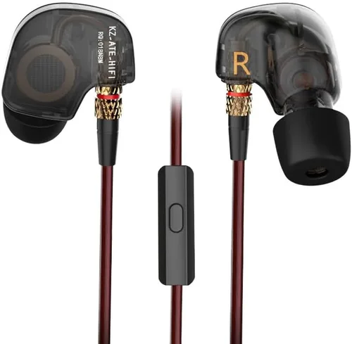 KZ ATE Hi-Fi IEM - Auriculares deportivos con gancho de cobre para la oreja y almohadillas de espuma, especialmente para fanáticos de la música