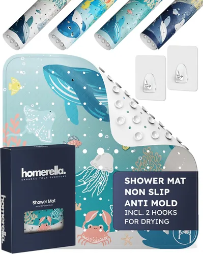 Vista 10 de Homerella® Alfombrilla de Ducha Antideslizante Antimoho, Alfombrillas de Ducha Antideslizantes para Interior de Cabina de Ducha Alfombrilla Verde