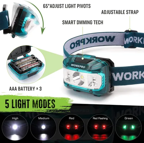 Vista 5 de WORKPRO Hacha de camping y machete con funda, hacha de campamento y cuchillos de hoja fija con mango de paracord, linterna frontal, pedernal, juego