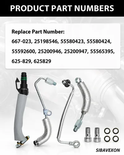 Vista 2 de Kit de línea de aceite Turbo 55587854/55592600 de 4 piezas, compatible