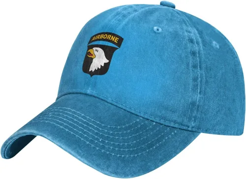 Vista 14 de US 101st Airborne Division Patch Pattern Printing Gorra de béisbol para hombres Mujeres Sombrero de papá Gorra ajustable Negro