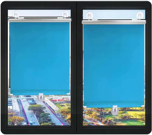 Vista 37 de Cortina opaca temporal, persiana enrollable con ventosas, cortina retráctil para sombrilla, ajustable sin perforaciones, pantalla de ventana Negro