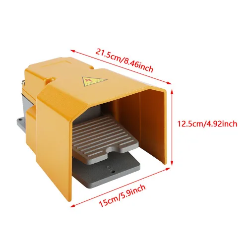 Vista 7 de Interruptor de pie para herramientas eléctricas, interruptor de pedal de pie de 250 V 10 A, con protección, resistente al aceite y resistente al