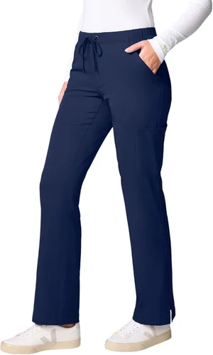 Vista 4 de Healing Hands EVRY - Pantalones médicos de pierna ancha con cintura elástica para mujer Azul marino
