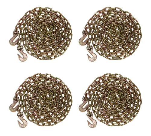 Vista 12 de Mytee Products Cadena de carpeta de grado 70 de 1/2 pulgada x 12 pies con ganchos de agarre de horquilla, cadena de remolque de transporte G70