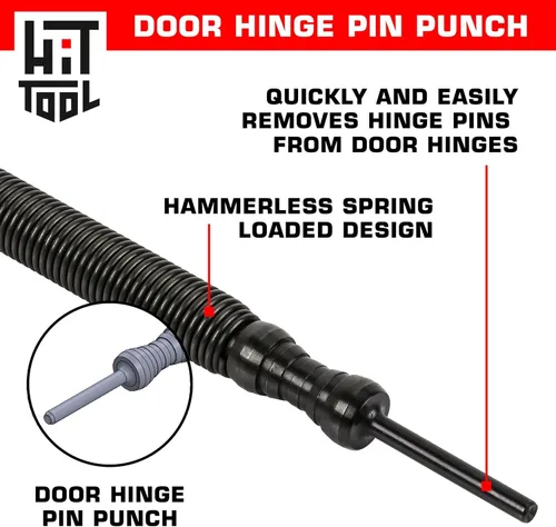 Vista 4 de HIT Tool Kit Pro Combo de 1/32" y 2/32" y removedor de pasadores de puerta con martillo de latón (2 herramientas)