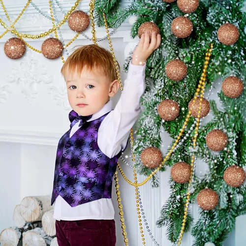 Vista 4 de Lyrow Juego de 24 adornos de bolas de Navidad con purpurina de 4 pulgadas, bolas de Navidad a granel de espuma de lentejuelas para colgar, bolas